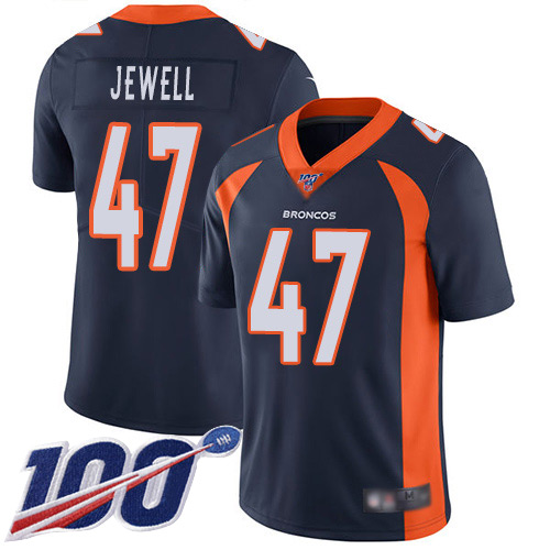 Men Denver Broncos #47 Josey Jewell Navy Blue Alternate Vapor Untouchable Limited Player 100th Season Football NFL Jersey